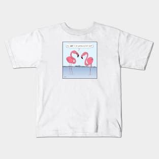 Flamingos Cartoon | For once I am putting my foot down Kids T-Shirt